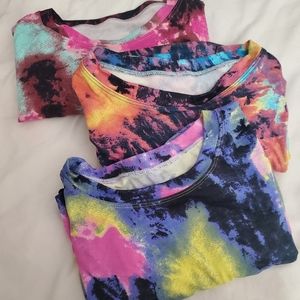 NWOT Bundle of 3 Summer TieDye Print Tops